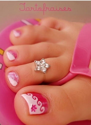 new eid pink nail polish design 2013