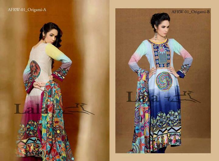 Lala Textiles Afreen Winter Party Wear Dress Collection 2013-14 For Women