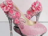 pink colour beautiful ladies shoes