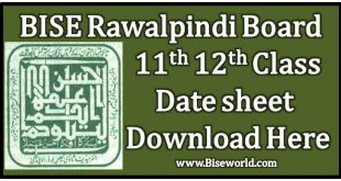 BISE Rawalpindi Inter Date Sheet 2023 RWP Board PBCC