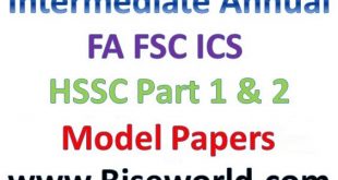 11th 12th Class Model Papers 2023 | HSSC Part 1 Part 2