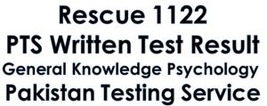 General Knowledge Rescue 1122 Test Result 2022