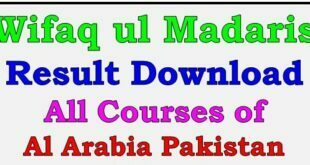 Wafaq ul Madaris Result 2022 Al Arabia Pakistan