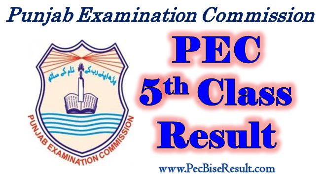 PEC 5th Class Lahore Result 2017