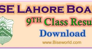 BISE Lahore Board Nine Class Result 2023 Check On