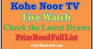 Kohe Noor TV Live Watch All Prize Bond Draws Full Lists Check Online