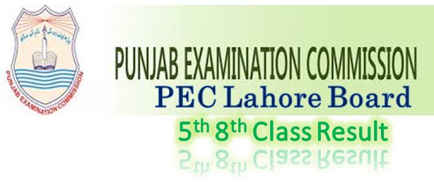 Online PEC Lahore 5th 8th Class Result 2016
