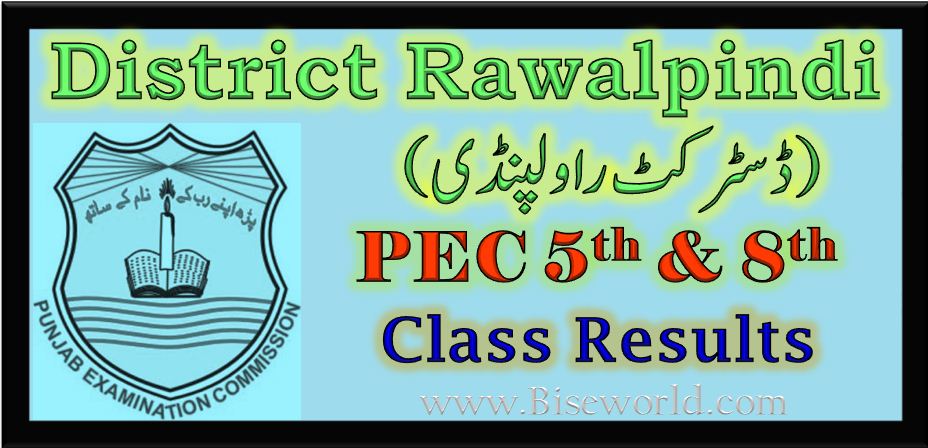 PEC 5th and 8th Class Result 2017 Rawalpindi