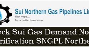 SNGPL Northern Sui Gas Demand Notice Verification Check Online