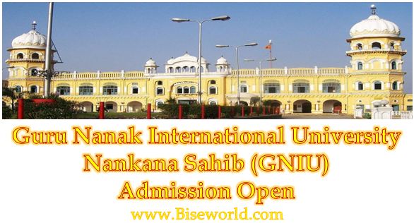 Baba Guru Nanak Dev G International University Admission Nankana Sahib