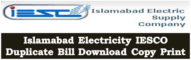 IESCO Bill Duplicate Download Print Islamabad Electricity Supply Company