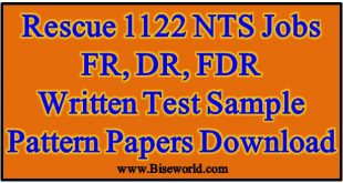 FR DR Rescue 1122 PTS Written Sample Test Pattern Papers 2022 Notes