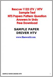 Latest Rescue 1122 LTV HTV PTS Test Sample Papers
