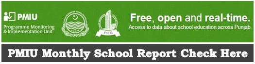 Online PMIU Monthly School Report Download Now