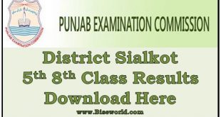 PEC Sialkot 5th Class Result 31 March 2023