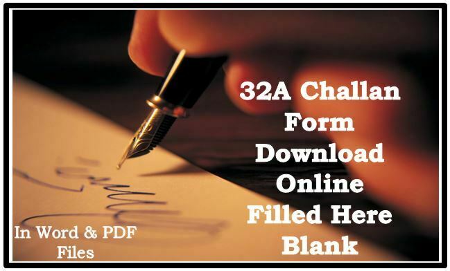 Challan Form 32A Download Online Fill Blank