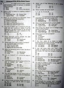 PPSC Computer Operator Test Papers