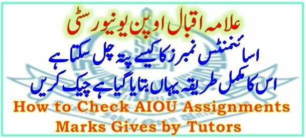 Allama Iqbal Open University Assignments Marks Check