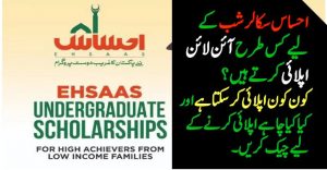 Ehsaas Undergraduate Scholarship 2022 Online Registration