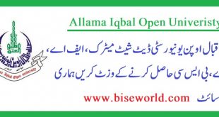 AIOU Date Sheet 2023 Allama Iqbal Open Univeristy