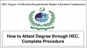 HEC Degree Verification Requirements Higher Education Commission