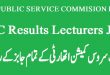 PPSC Lecturer Results 2023 Punjab Public Service Commission