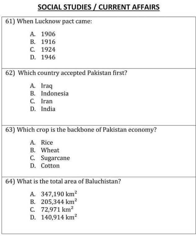PST JST Sample Past Papers 2025 Download