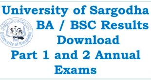 Sargodha University UOS BA BSC Result 2023 Annual