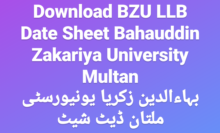 BZU LLB Date Sheet Online Check