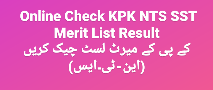 KPK NTS SST Merit List National Testing Services