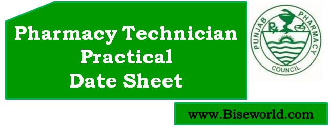 PPSC Pharmacy Technician Practical Date Sheet 2022