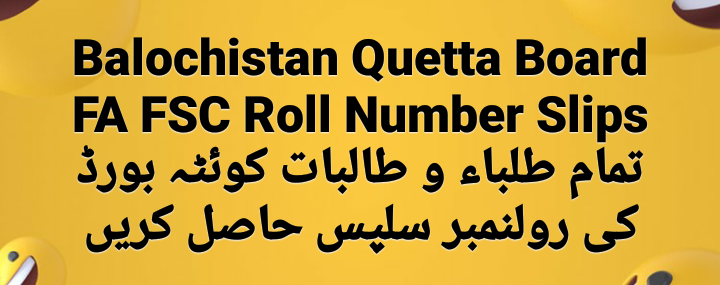 Download BISE Quetta Roll No Slip FA FSC 2022 Exams HSSC