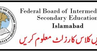 Federal Board 11th Class Result 2022 Online Check