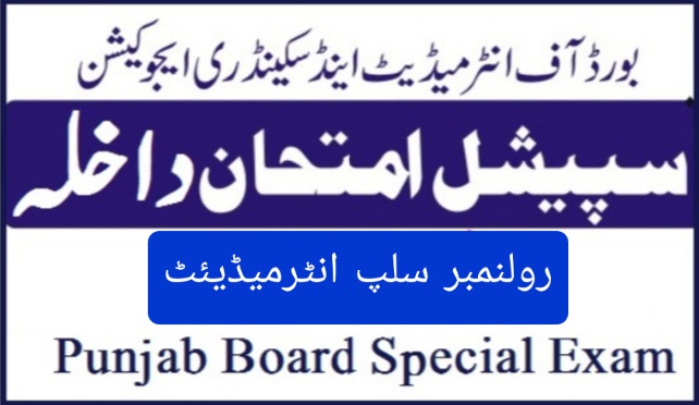 BISE Lahore 12 Special Exam Roll Number Slip 2022