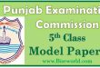 5th Class Model Paper 2023 PEC Download
