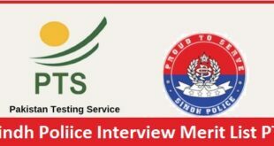 Sindh Police Interview Merit List PTS All Region