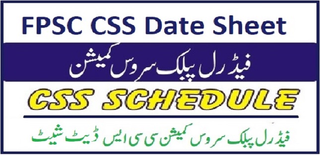 FPSC CSS Date Sheet Annual Exam Schedule 2022