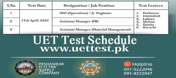 UET Jobs Test Schedule, Centers and Roll No Slip Download