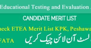 ETEA Merit List 2022 KPK Peshawar Jail Warden Jobs