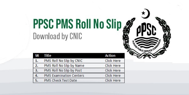 PPSC PMS Roll No Slip 2022 Check By CNIC / Name