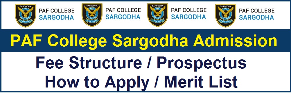 PAF College Sargodha Admission 2023 Advertisement