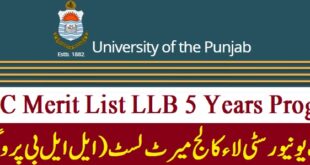 Punjab University Law College Merit List 2022 PULC Online