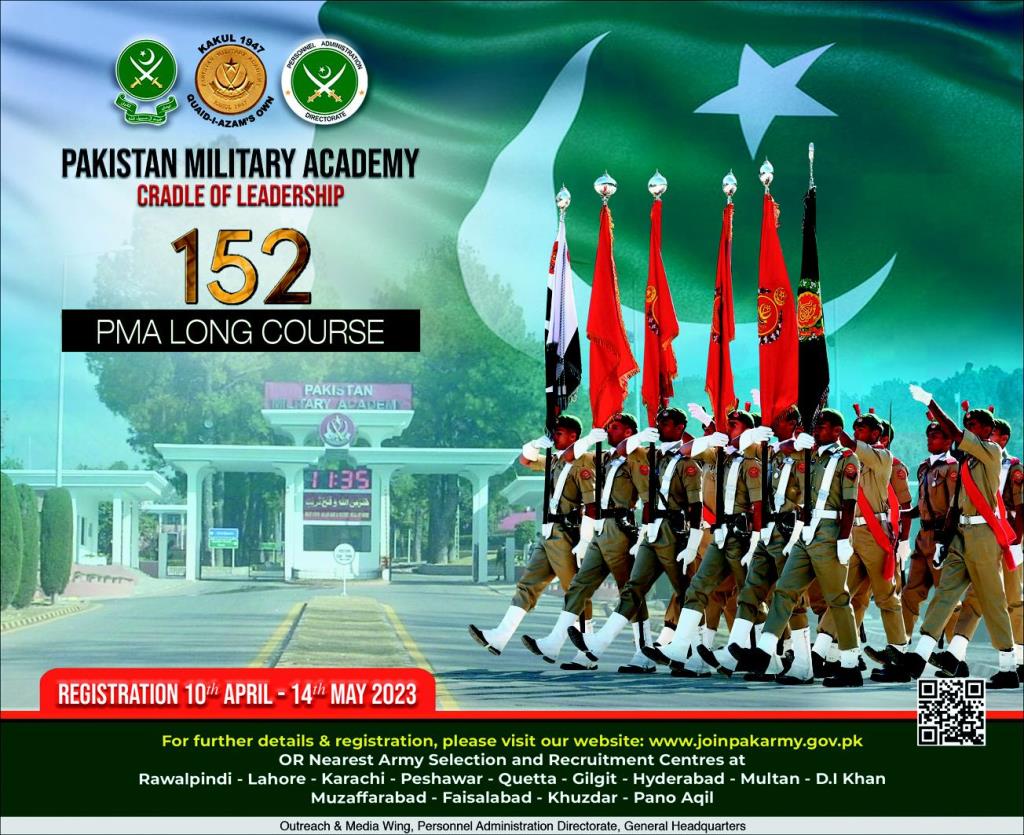 Pak Army PMA Long Course 152 Apply Online Pakistan Military Academy