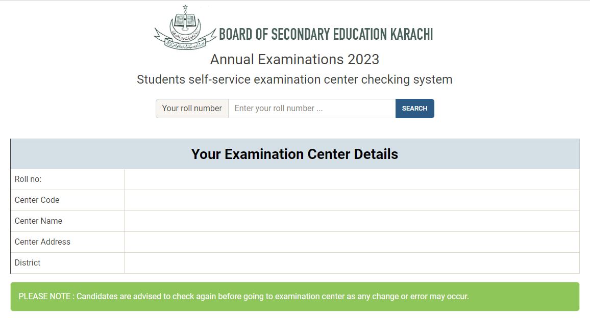 examination center list karachi board