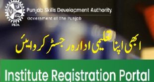 Technical and Vocational Institution Registration 2023 Online by Punjab Skills Development Authority