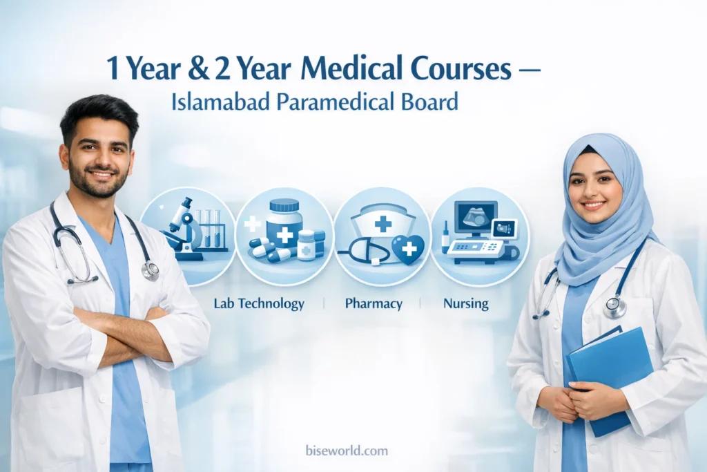 Paramedical students studying 1 year and 2 year medical courses