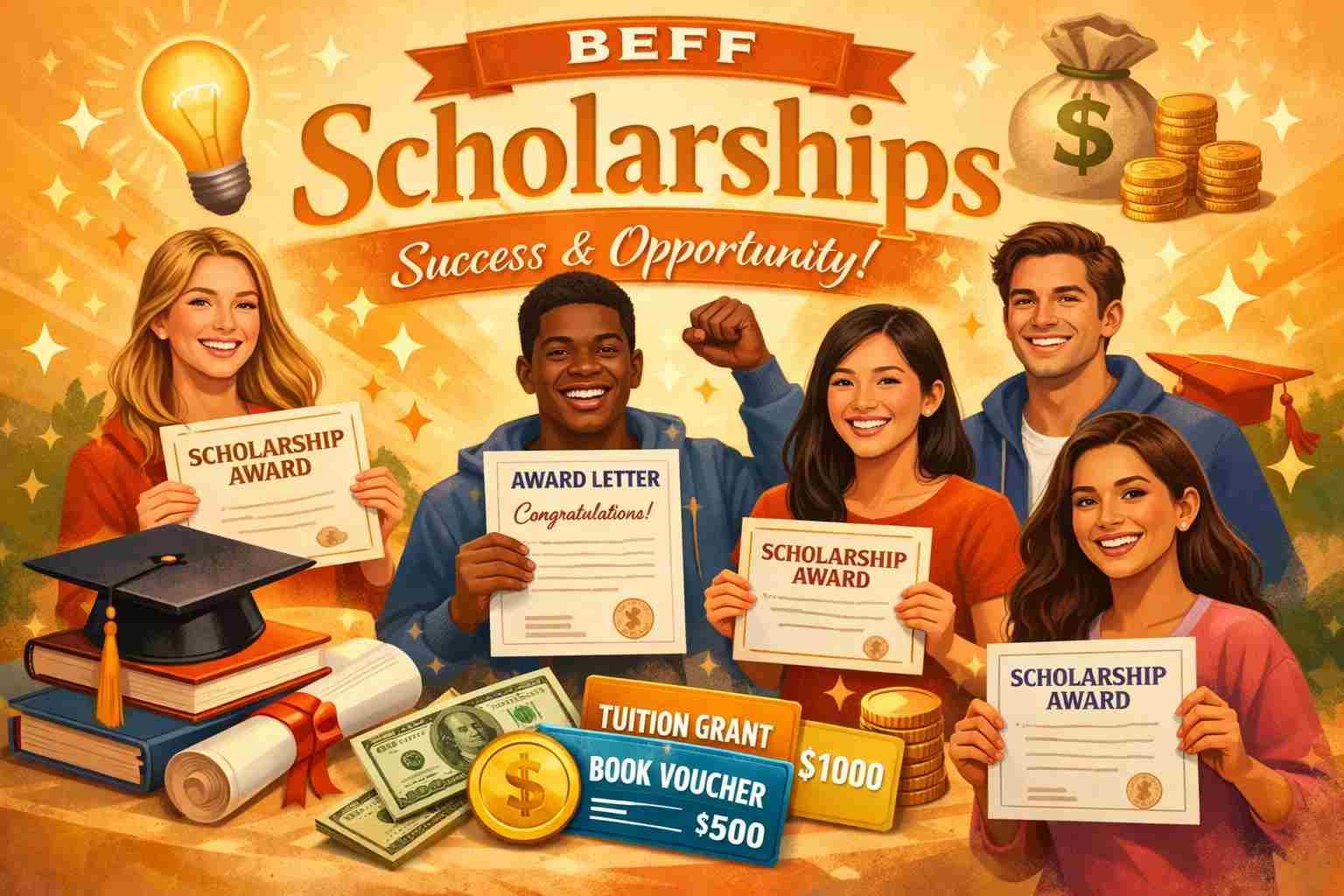 BEFF Scholarships students celebrating awards
