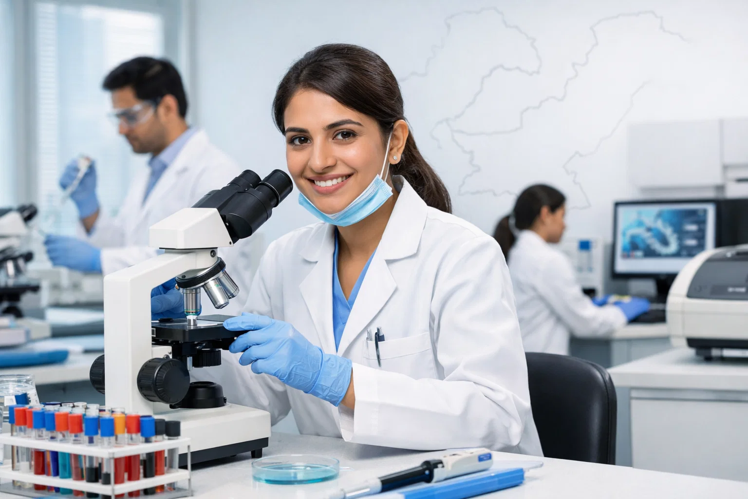 Medical lab technologist working in Pakistan laboratory